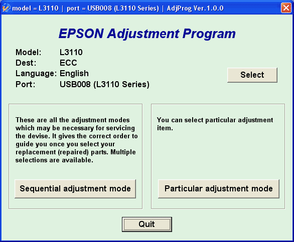 Epson Adjustment Program