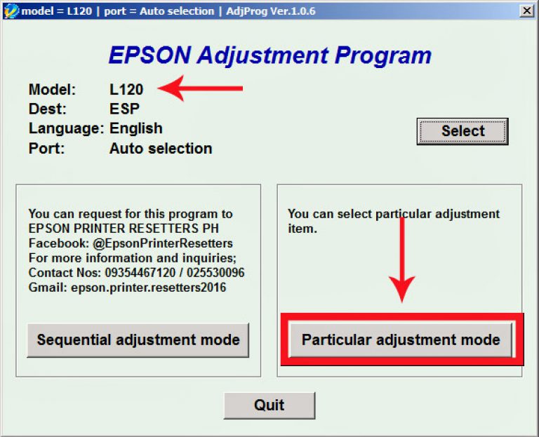 Adjustment program epson l120