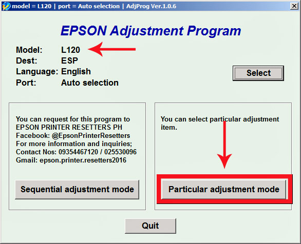 Epson Adjustment program