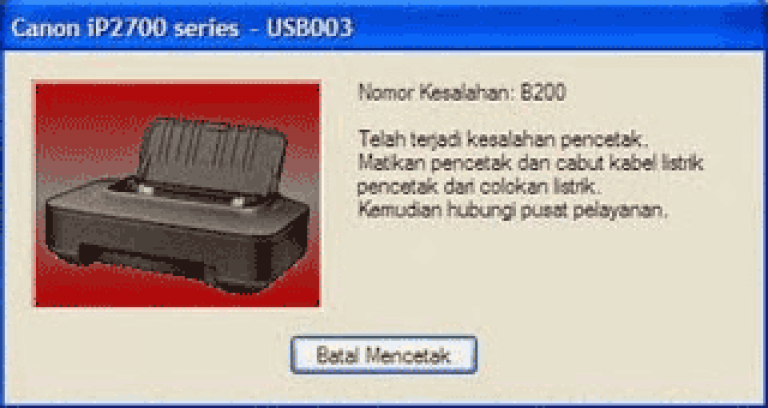 Cara Mengatasi Error B200 Pada Printer Canon Ip2770 – UnBrick.ID