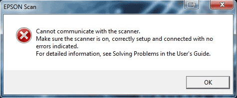 EPSON Scan Cannot communicate with the scanner