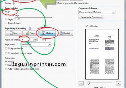 Cara Print File PDF beberapa halaman menjadi 1 lembar
