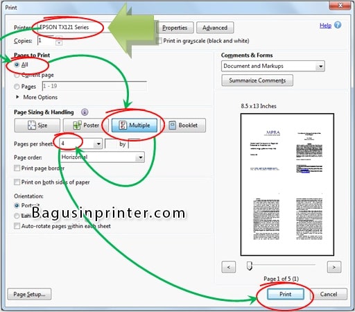 Cara Print File PDF beberapa halaman menjadi 1 lembar