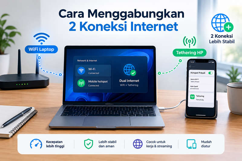 Menggabungkan 2 atau lebih koneksi internet