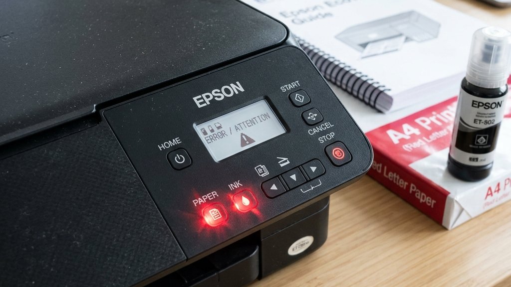 Penyebab Lampu Kertas dan Tinta Epson Berkedip Bersamaan (Blinking)