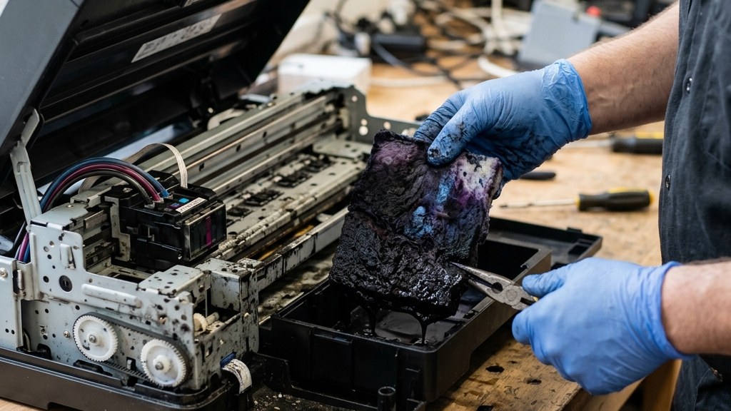 Cara membersihkan busa pembuangan tinta printer Canon yang meluber